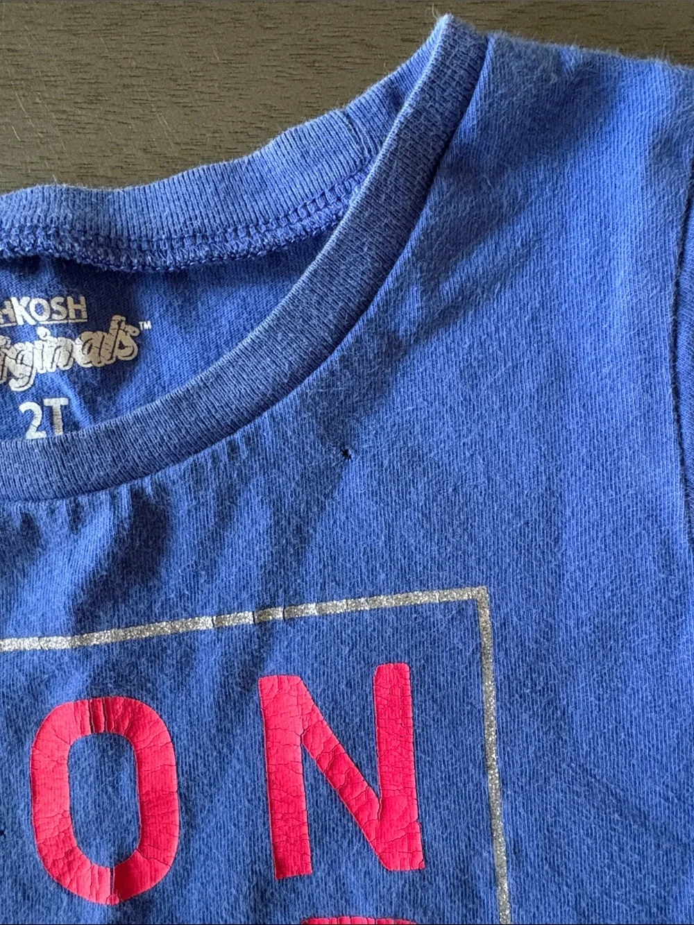 OshKosh B'gosh Royal Blue Tee with Pink 'WONDERFUL' Graphic